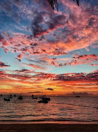 Scenic view of sea during sunset