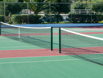 Tennis court with various lines in the detail view