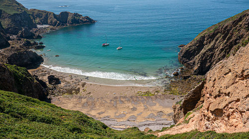 High angle view of sea