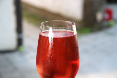 Close-up of red drink