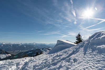 Snow covered mountain against sky