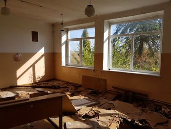 Interior of abandoned building