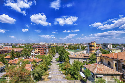 Panorama of the old town of haskovo in bulgaria