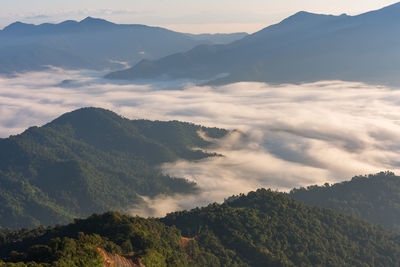 Scenic view of mountains against sky