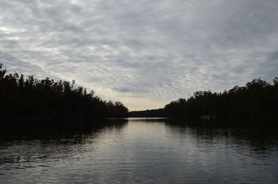 View of lake at sunset