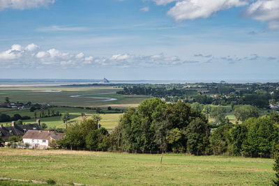 View of the mont saint-michel and tombelaine from avranches