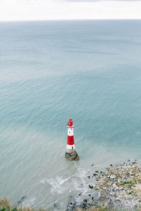 High angle view of sea against sky