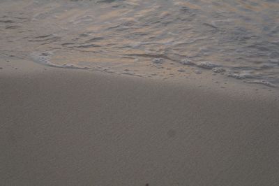 High angle view of sand at beach