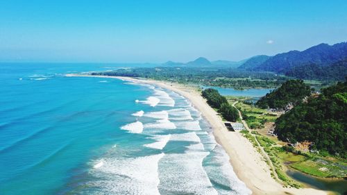 A beautifull view beach in lhoong, aceh besar, aceh, indonesia