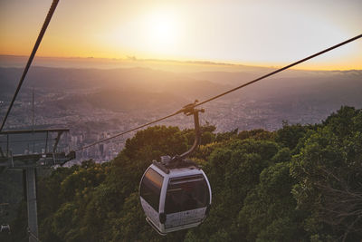 Cabins of cableway to go up to humboldt hotel, waraira repano national park in caracas, venezuela