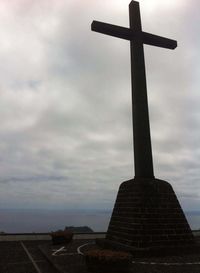 Low angle view of church against cloudy sky