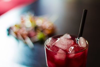 Close-up of red wine
