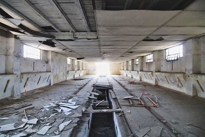 Interior of abandoned building