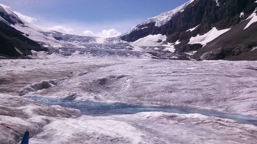 Scenic view of snowcapped mountains