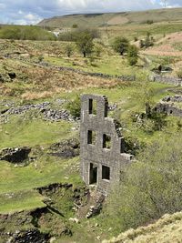 Old ruin on field