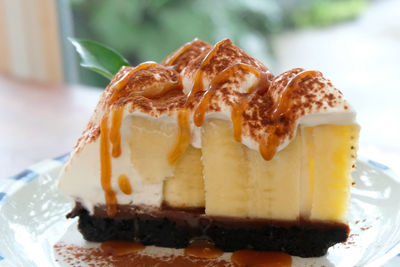 Close-up of cake in plate