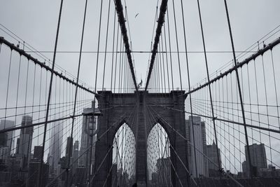 Low angle view of suspension bridge