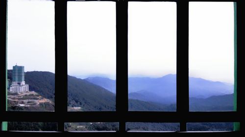 Scenic view of mountains against clear sky