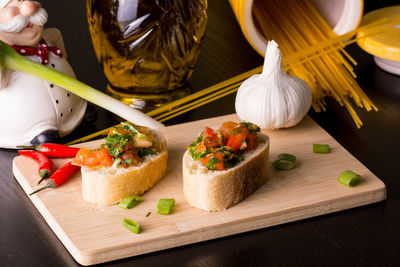 Close-up of food on table