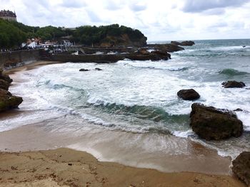 Scenic view of beach against sky