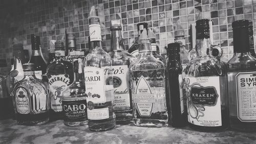 Text written on bottles