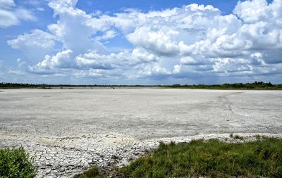 View of landscape against cloudy sky