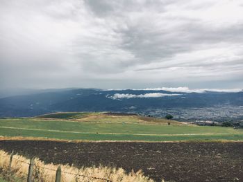 Scenic view of field against sky