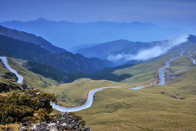 Scenic view of mountains against sky