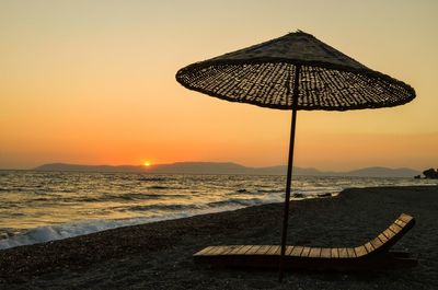 Scenic view of sea at sunset