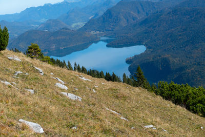 Scenic view of landscape and mountains