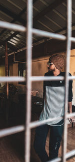 Young man looking at camera