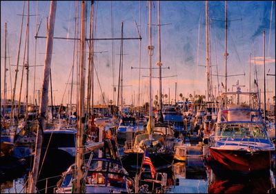 Boats in harbor