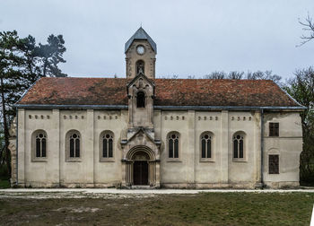 Facade of building against sky