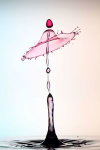 Close-up of water over white background