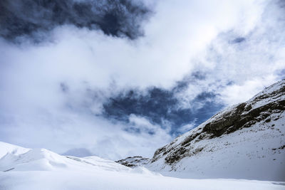 Snow covered mountain against sky