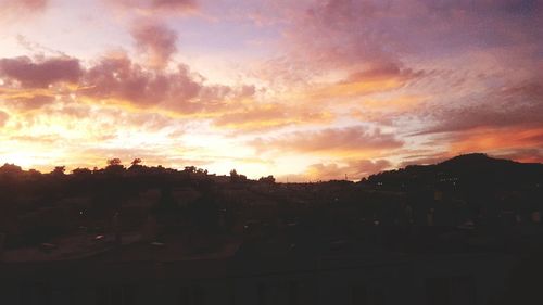 Scenic view of cloudy sky at sunset