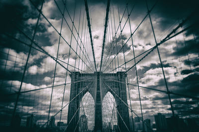 Low angle view of brooklyn bridge