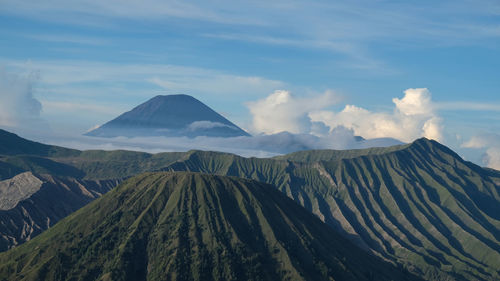 Mount bromo, batok and semeru, east java indonesia.