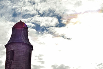 Low angle view of tower against sky
