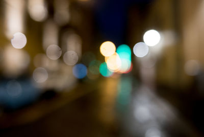 Defocused image of illuminated lights