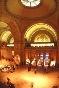 Interior of illuminated tunnel