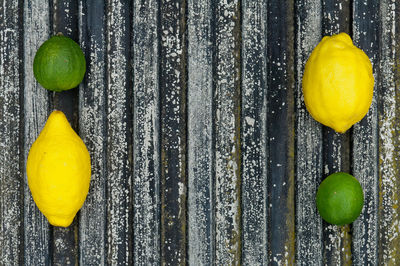 Close-up of citrus fruits on table