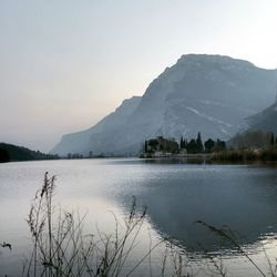 Scenic view of lake and mountains