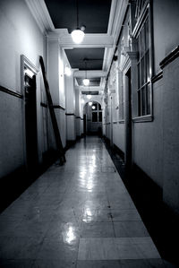 Empty corridor of building