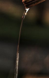 Close-up of light trail in blurred background