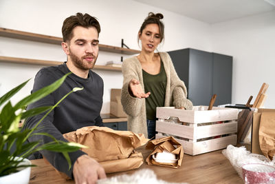 Business colleagues working at home