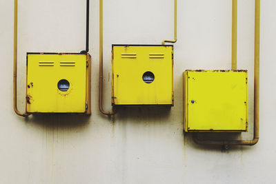 Close-up of yellow keyboard