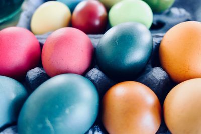 Full frame shot of multi colored eggs