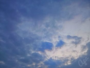 Low angle view of clouds in sky