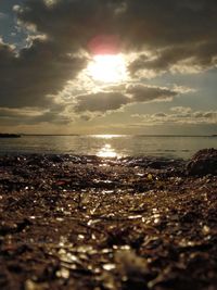 Scenic view of sea during sunset
